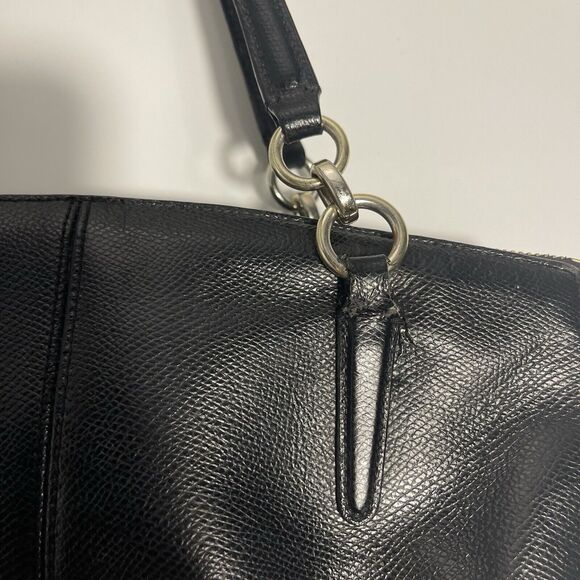 COACH F57520 SMALL BAG CHRISTIE CARRYALL IN CROSSGRAIN LEATHER BLACK - Picture 10 of 16